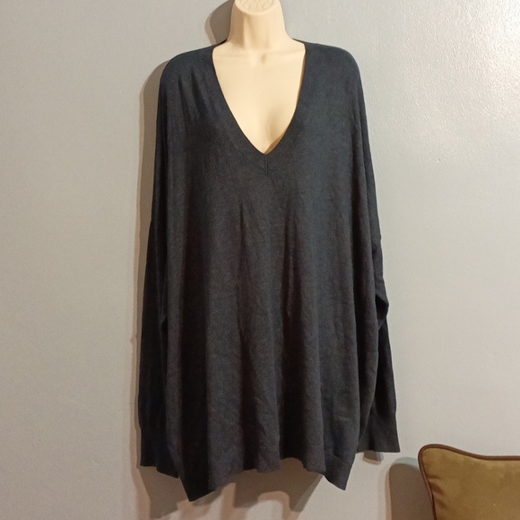 DG2 by Diane Gilman women's 3XL charcoal gray light weight sweater - Picture 9 of 17